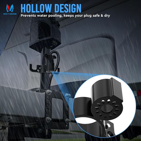 MICTUNING Heavy Duty Trailer Towing Organizer Powder Coating, Aluminum Chain Holder, 7 Way Plug Cover, a Lanyard with Aluminum Ferrule, Durable, Anti-Rust, Upgraded Design in Saudi Arabia