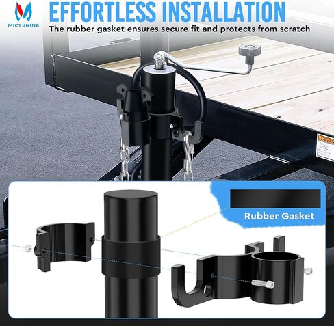 MICTUNING Heavy Duty Trailer Towing Organizer Powder Coating, Aluminum Chain Holder, 7 Way Plug Cover, a Lanyard with Aluminum Ferrule, Durable, Anti-Rust, Upgraded Design in Saudi Arabia