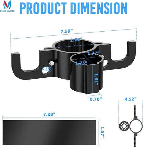 MICTUNING Heavy Duty Trailer Towing Organizer Powder Coating, Aluminum Chain Holder, 7 Way Plug Cover, a Lanyard with Aluminum Ferrule, Durable, Anti-Rust, Upgraded Design in Saudi Arabia