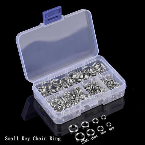 200 Pieces Stainless Steel Split Ring Small Key Chain Ring for Home Car Keys Organization and Ornament Crafts, 2 Sizes(8mm and 10mm Diameter) in Kuwait