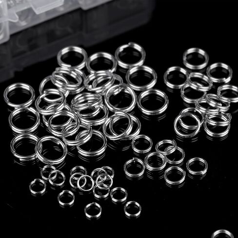200 Pieces Stainless Steel Split Ring Small Key Chain Ring for Home Car Keys Organization and Ornament Crafts, 2 Sizes(8mm and 10mm Diameter) in Kuwait