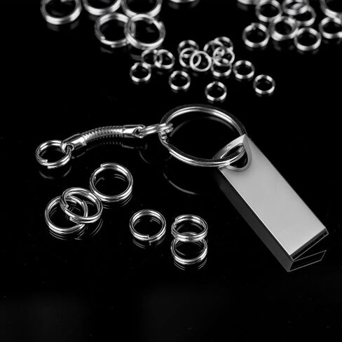 200 Pieces Stainless Steel Split Ring Small Key Chain Ring for Home Car Keys Organization and Ornament Crafts, 2 Sizes(8mm and 10mm Diameter) in Kuwait