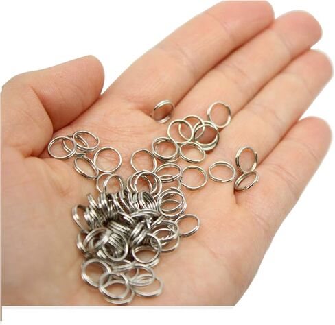 200 Pieces Stainless Steel Split Ring Small Key Chain Ring for Home Car Keys Organization and Ornament Crafts, 2 Sizes(8mm and 10mm Diameter) in Kuwait
