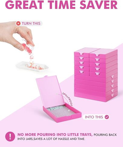 TRABRICKS 30 قطعة مصواة تخزين فن الماس ، صندوق تخزين 2-في 1 مضاد للتجويف وأدوات الطلاء الخالية من الثابت ، وملحقات الطلاء الماس لطبقات فن الماس الكبيرة/الصغيرة in Kuwait