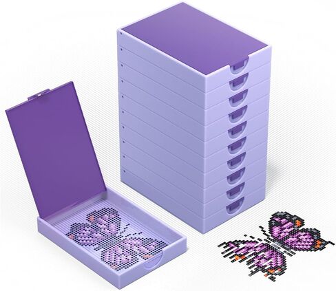 Trabricks 30-Piece Diamond Art Storage Trays Set, 2-in-1 Anti-Spill Storage Box & Static-Free Painting Tools, Diamond Painting Accessories for Large/Small Diamond Art Kits in Saudi Arabia
