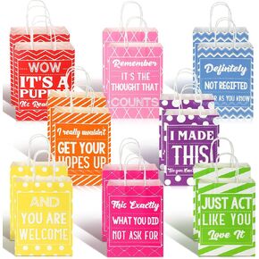 8 Pieces Funny Birthday Gift Bags Colorful Reusable Paper Bags Birthday Holiday Medium Large Rainbow Gift Wrap Baby Showers Bridal Showers Birthdays Easter Party Supplies Goodie Bags for Women Men in Kuwait