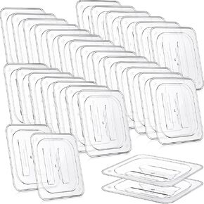 Hoolerry 24 Pcs Polycarbonate Food Pan Lid with Handle 1/6 Size Hotel Pan Cover Clear Hotel Pan Lid for Restaurant Commercial Food Container and Storage in Saudi Arabia