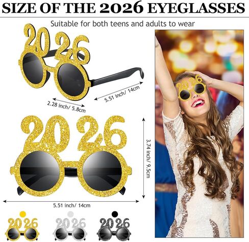 Kanayu 6 Pairs 2024 Glasses 2024 New Years Glasses New Years Number Party Eyeglasses Family Reunion Photo Booth Props for New Year Holiday Celebration Party Supplies Favors in Saudi Arabia