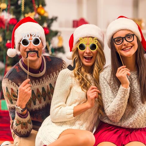 Kanayu 6 Pairs 2024 Glasses 2024 New Years Glasses New Years Number Party Eyeglasses Family Reunion Photo Booth Props for New Year Holiday Celebration Party Supplies Favors in Saudi Arabia