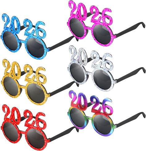 Kanayu 6 Pairs 2024 Glasses 2024 New Years Glasses New Years Number Party Eyeglasses Family Reunion Photo Booth Props for New Year Holiday Celebration Party Supplies Favors in Kuwait