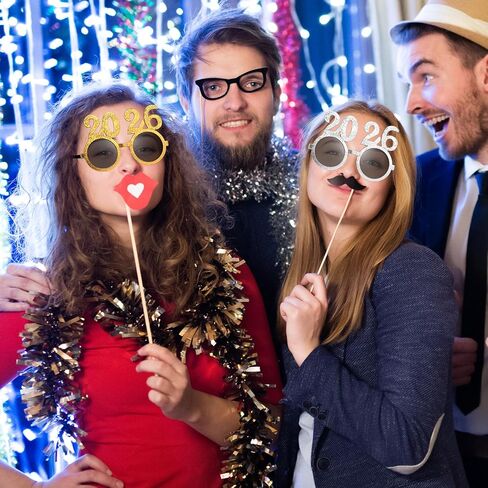Kanayu 6 Pairs 2024 Glasses 2024 New Years Glasses New Years Number Party Eyeglasses Family Reunion Photo Booth Props for New Year Holiday Celebration Party Supplies Favors in Kuwait
