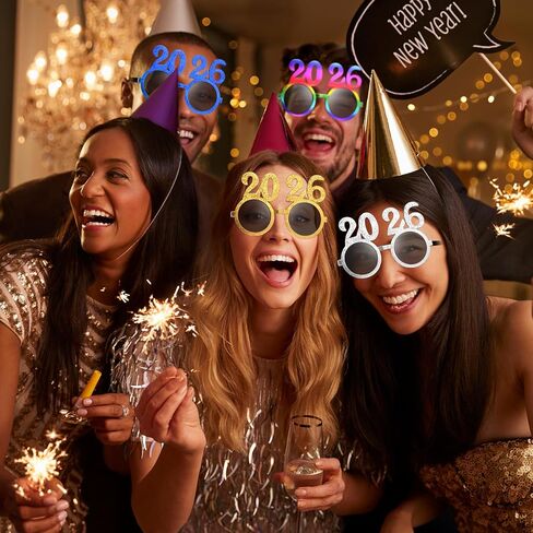 Kanayu 6 Pairs 2024 Glasses 2024 New Years Glasses New Years Number Party Eyeglasses Family Reunion Photo Booth Props for New Year Holiday Celebration Party Supplies Favors in Kuwait