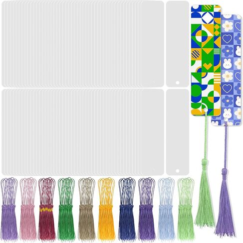 Sublimation Bookmark Blank Bundles,Double-Side PVC Heat Transfer Material Matte Photo Effect,Customized DIY Craft Gift Souvenir Party Favors Supplies Back to School Project (60) in Saudi Arabia