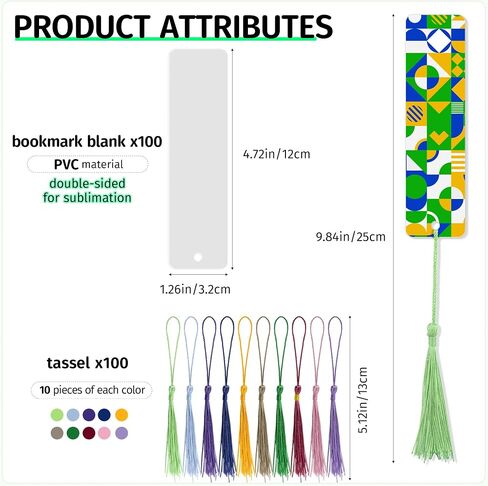 Sublimation Bookmark Blank Bundles,Double-Side PVC Heat Transfer Material Matte Photo Effect,Customized DIY Craft Gift Souvenir Party Favors Supplies Back to School Project (60) in Saudi Arabia