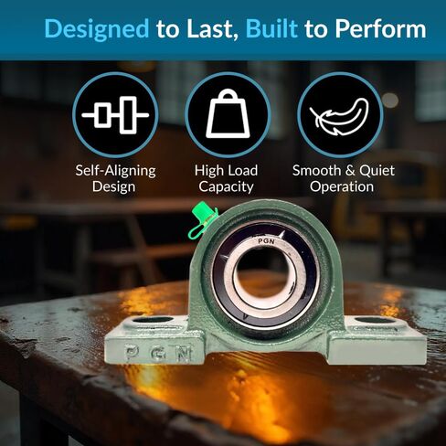 PGN UCP205-16 Pillow Block Bearing - Pack of 4 Mounted Pillow Block Bearings - Chrome Steel Bearings with 1" Bore - Self Alignment in Kuwait
