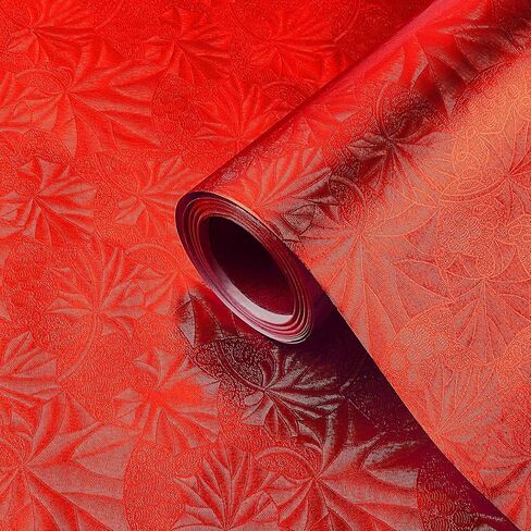 Jecery Embossed Floral Foil Paper Metallic Gold Wrapping Paper Colored Foil Sheets for Crafts Scrapbook Florist Cake Board Cake Drums Gift Wrapping, 15.7 Inch 46 ft in Saudi Arabia