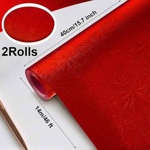 Jecery Embossed Floral Foil Paper Metallic Gold Wrapping Paper Colored Foil Sheets for Crafts Scrapbook Florist Cake Board Cake Drums Gift Wrapping, 15.7 Inch 46 ft in Saudi Arabia