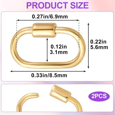 2PCS Clasp Jewelry Clasp ، 925 Sterling Silver Screk Clips Carabiner ، حلقات قفزة صغيرة لصنع المجوهرات ، الحرف ، مشروع DIY in Kuwait
