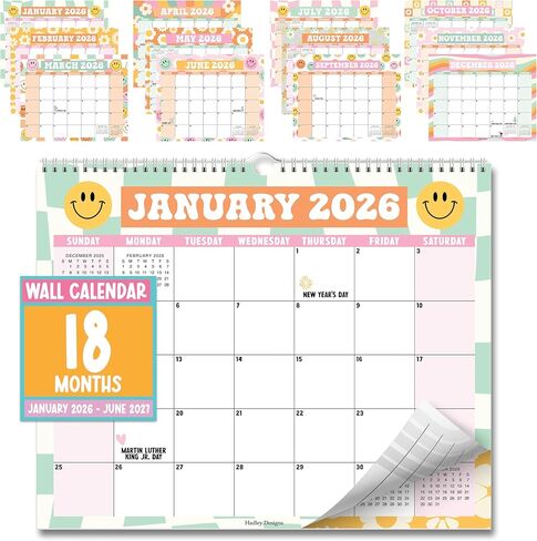 2026 التقويم الحائط كبير - تقويمات الجدار الحلزوني 2026-2027 ، 18 شهرًا تقويمًا من يناير 2026 إلى يونيو 2027 ، تقويمات معلقة للمنزل ، المكتب ، الفصل الدراسي ، Kraft Monthly Planner in Kuwait