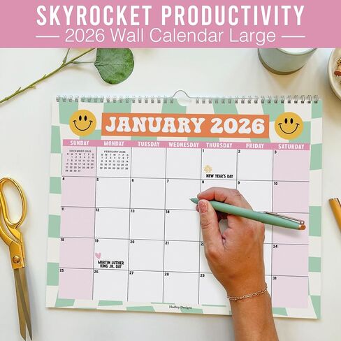 2026 التقويم الحائط كبير - تقويمات الجدار الحلزوني 2026-2027 ، 18 شهرًا تقويمًا من يناير 2026 إلى يونيو 2027 ، تقويمات معلقة للمنزل ، المكتب ، الفصل الدراسي ، Kraft Monthly Planner in Kuwait