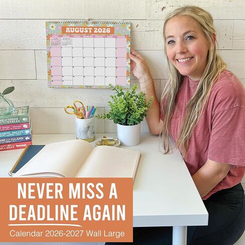 2026 التقويم الحائط كبير - تقويمات الجدار الحلزوني 2026-2027 ، 18 شهرًا تقويمًا من يناير 2026 إلى يونيو 2027 ، تقويمات معلقة للمنزل ، المكتب ، الفصل الدراسي ، Kraft Monthly Planner in Kuwait