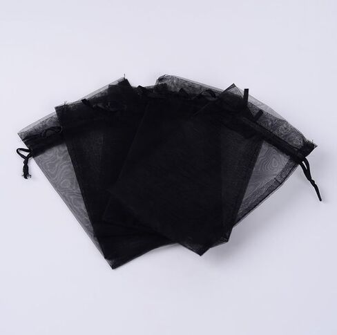 PH PandaHall 100 PCS 5x7 inch Chocolate Organza Drawstring Bags Party Wedding Favors Bag Jewelry Pouches Mesh Sheer Drawstring Bags Gift Bags for Baby Shower Birthday Party Valentine's Day Christmas in Kuwait