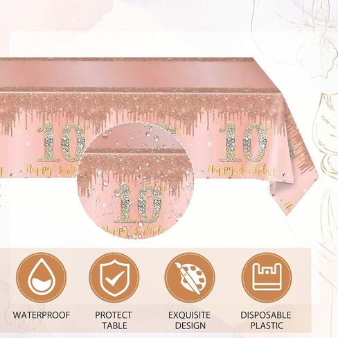 ديكورات عيد الميلاد السادس عشر للفتيات باللون الذهبي الوردي الحلو زينة حفلات عيد الميلاد السادس عشر لأطباق عيد الميلاد السادس عشر والمناديل لتزيين مفرش المائدة للفتيات in Kuwait