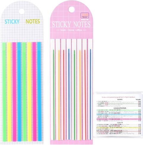 640 pcs Mahjong Card Line Finder Highlighter Tape, Mahjong Line Highlighter Stripe, Transparent Sticky Card Markers Tabs, Mahjong Game Rule Reader, Reusable & No Adhesive Residue (Solid color + Lines) in Saudi Arabia
