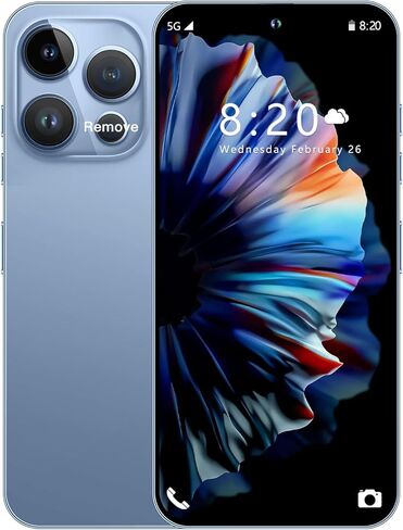 هاتف خلوي I14 Pro MAX غير مقفل، هاتف ذكي طويل عمر البطارية 6.82 بوصة، هواتف غير مقفلة عالية الدقة، 6+256 جيجابايت Android 13.0 مع بطاقة ذاكرة 128 جيجا، شريحة SIM مزدوجة/قفل بصمة الإصبع/معرف الوجه/نظام تحديد المواقع (أسود) in Saudi Arabia