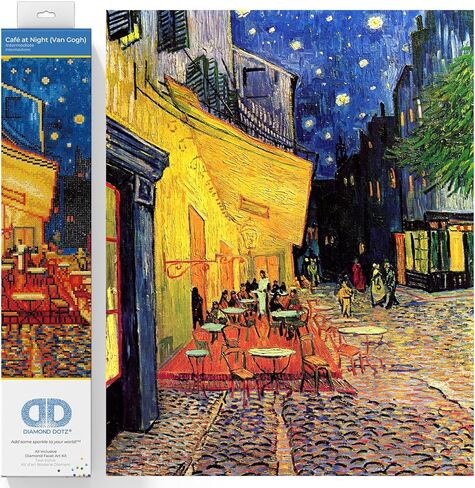 DIAMOND DOTZ ® - Cafe at Night (Van Gogh) Diamond Artwork Kit, Full Drill, Round Dotz, 8.7"x8.7", Van Gogh Diamond Painting, Van Gogh Diamond Art, Van Gogh, Van Gogh Paint by Number in Saudi Arabia