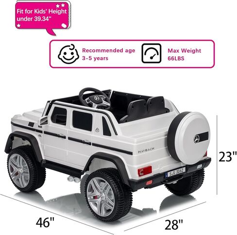 سيارة مررّة مرخصة من مرسيدس-بنز G650 للركوب للأطفال ، وسيارة شاحنة لعبة 12V للأطفال ، وبطارية كهربائية تعمل بالسيارة الصغار مع التحكم عن بعد ، والموسيقى ، وحزام الأمان (الوردي ، 12 فولت) in Kuwait