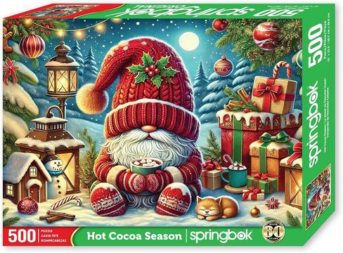 Springbok Gnome Village 500 Piece Holiday Jigsaw Puzzle- Made in The USA with Unique Precision fit Pieces for a Great Puzzling Experience in Kuwait