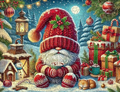 Springbok Gnome Village 500 Piece Holiday Jigsaw Puzzle- Made in The USA with Unique Precision fit Pieces for a Great Puzzling Experience in Kuwait