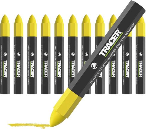 TRACER Construction Lumber Crayon Markers, Pack of 12 - Black. 12 x Black Multi Surface Marking Crayons in Saudi Arabia
