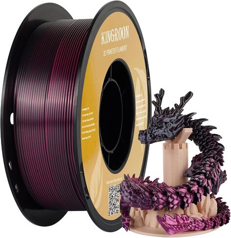 Kingroon PLA 3D Printer Filament, 10 Rolls, Triple Color Silk PLA Filament, Dimensional Accuracy +/- 0.03 mm, 10kg Spool(22lbs), 1.75 mm, Red Blue Green in Saudi Arabia