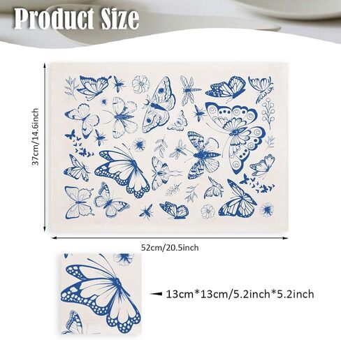 5pcs 5pcs butterfly transfres underglaze لملصقات نقل زهرة الفخار ملصقات السيراميك الشارات الزرقاء المائية نقل الورق من أجل البورسلين overglaze مينا الطين شريحة طين 20.5x14.6in in Saudi Arabia