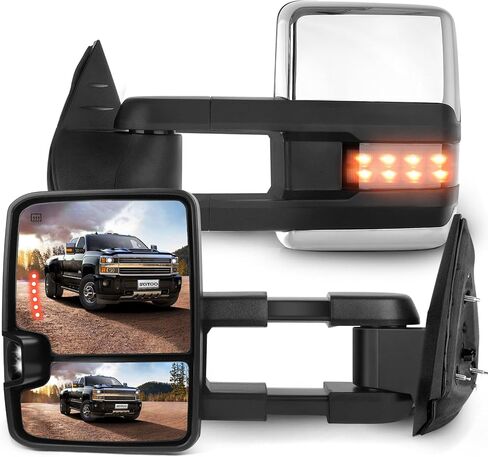 مرايا سحب SCITOO مناسبة لـ 1988-1998 لسيارة Chevy لـ GMC C/K 1500 2500 3500 مرآة سحب سوداء قابلة للتعديل يدويًا قابلة للطي يدويًا تصغير يدوي in Kuwait