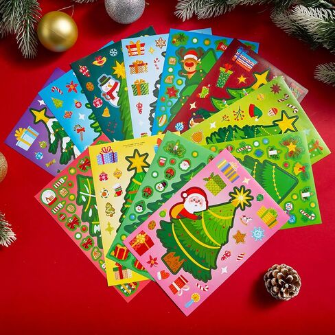 JOYIN 48 قطعة عيد الميلاد اصنع ملصق وجه، ملصقات عيد الميلاد اصنع الفنون والحرف اليدوية الخاصة بك سانتا سانتا، جنوم، الرنة، رجل الثلج، الدب القطبي، هدايا عيد الميلاد الحرفية للأطفال الأنشطة المدرسية لوازم الحفلات in Saudi Arabia