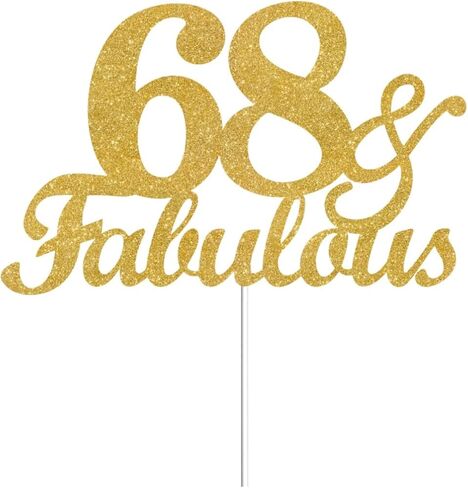 62 & Fabulous Cake Toppers Gold Glitter, Happy 62nd Birthday Cake Topper Cheers to 62 Years Old Bday Decoration, Sixty-two and Fabulous Cake Decorations for 62nd Birthday Anniversary Party in Kuwait