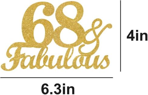 62 & Fabulous Cake Toppers Gold Glitter, Happy 62nd Birthday Cake Topper Cheers to 62 Years Old Bday Decoration, Sixty-two and Fabulous Cake Decorations for 62nd Birthday Anniversary Party in Kuwait