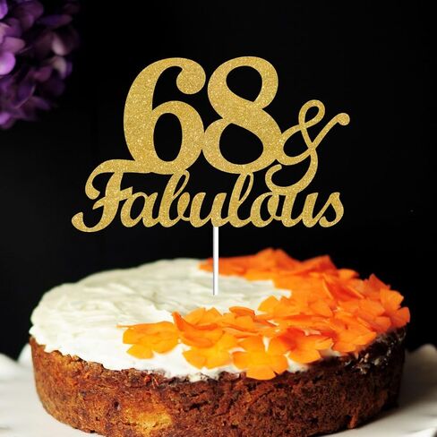 62 & Fabulous Cake Toppers Gold Glitter, Happy 62nd Birthday Cake Topper Cheers to 62 Years Old Bday Decoration, Sixty-two and Fabulous Cake Decorations for 62nd Birthday Anniversary Party in Kuwait