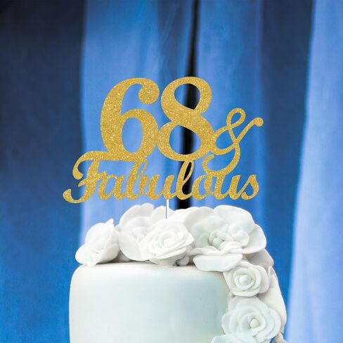 62 & Fabulous Cake Toppers Gold Glitter, Happy 62nd Birthday Cake Topper Cheers to 62 Years Old Bday Decoration, Sixty-two and Fabulous Cake Decorations for 62nd Birthday Anniversary Party in Kuwait