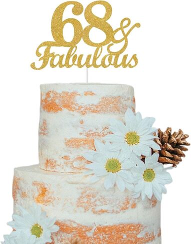 62 & Fabulous Cake Toppers Gold Glitter, Happy 62nd Birthday Cake Topper Cheers to 62 Years Old Bday Decoration, Sixty-two and Fabulous Cake Decorations for 62nd Birthday Anniversary Party in Kuwait