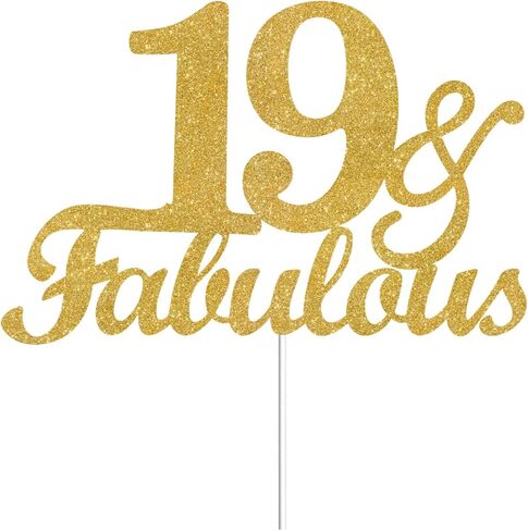 62 & Fabulous Cake Toppers Gold Glitter, Happy 62nd Birthday Cake Topper Cheers to 62 Years Old Bday Decoration, Sixty-two and Fabulous Cake Decorations for 62nd Birthday Anniversary Party in Kuwait