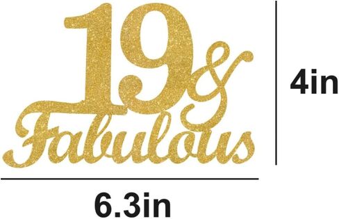 62 & Fabulous Cake Toppers Gold Glitter, Happy 62nd Birthday Cake Topper Cheers to 62 Years Old Bday Decoration, Sixty-two and Fabulous Cake Decorations for 62nd Birthday Anniversary Party in Kuwait