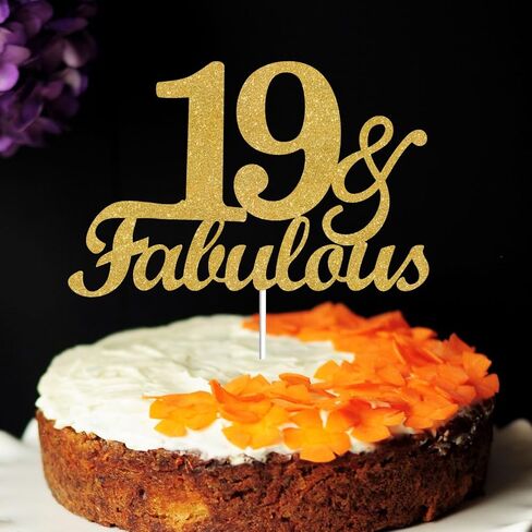 62 & Fabulous Cake Toppers Gold Glitter, Happy 62nd Birthday Cake Topper Cheers to 62 Years Old Bday Decoration, Sixty-two and Fabulous Cake Decorations for 62nd Birthday Anniversary Party in Kuwait