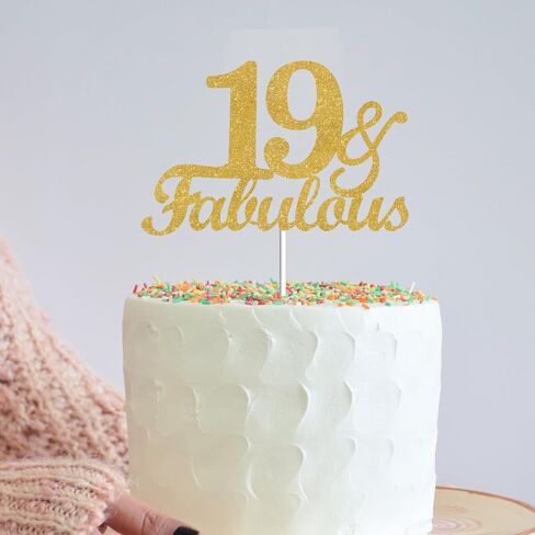 62 & Fabulous Cake Toppers Gold Glitter, Happy 62nd Birthday Cake Topper Cheers to 62 Years Old Bday Decoration, Sixty-two and Fabulous Cake Decorations for 62nd Birthday Anniversary Party in Kuwait