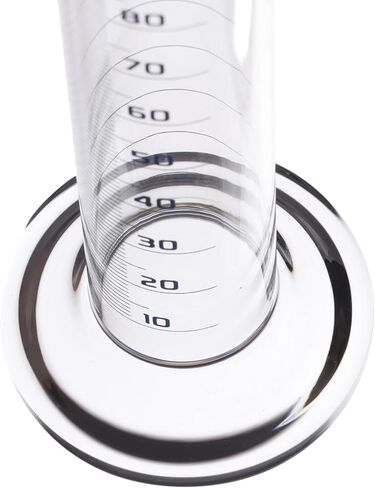 Graduated Cylinder, 50ml - Class A Tolerance ±0.50ml - Round Base - Blue Graduations - Borosilicate 3.3 Glass - Eisco Labs in Kuwait