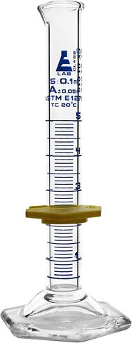 اسطوانة متدرجة 500 مل - معيار ASTM E1272 - الفئة A - زجاج البوروسيليكات - اي اي اس سي او Labs - تخرج ازرق 5 مل مع واقي واقي in Kuwait