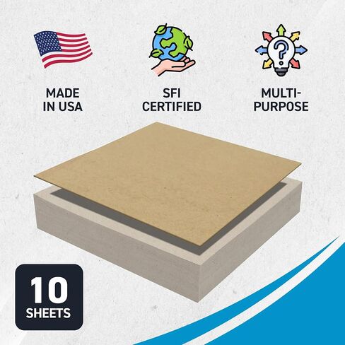 25 Chipboard Sheets 12 x 12 inch - 22pt (Point) Light Weight Brown Kraft Cardboard for Scrapbooking & Picture Frame Backing (.022 Caliper Thick) Paper Board | MagicWater Supply in Saudi Arabia